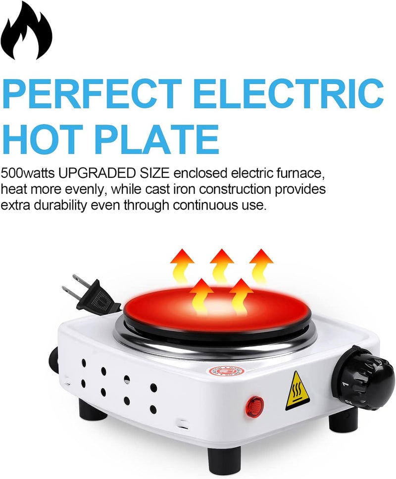 DINGPAI Hot Plate for Candle Making, White Color Electric Hot Plate for Melting Wax, Chocolate, Candy and More - Image 3
